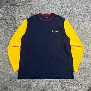 Polo Ralph Lauren Long Sleeve Waffle Thermal Shirt Mens XL Color Block